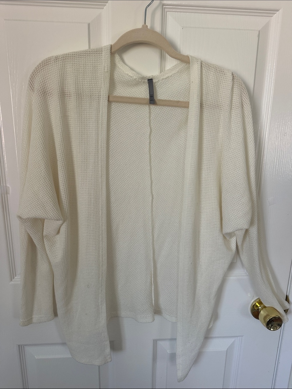 Jolie Open-Front Cream Knit Cardigan